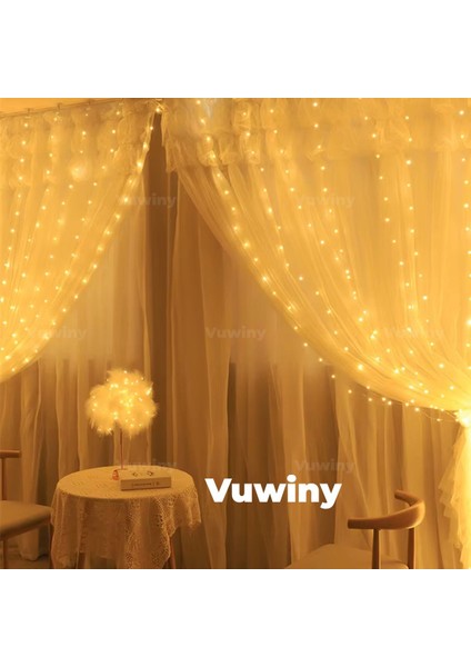 USB Kumandalı Perde Asma Aparatlı Dekoratif 8 Modlu Günışığı Peri LED (3x2 Metre) fırsatları