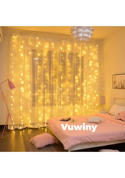USB Kumandalı Perde Asma Aparatlı Dekoratif 8 Modlu Günışığı Peri LED (3x2 Metre) indirimleri