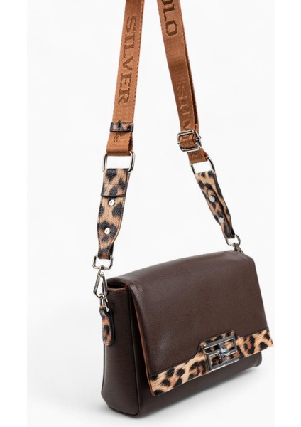 SP1257 Kadın Çapraz Çanta Düz Kahve-Leopar Taba fiyatları