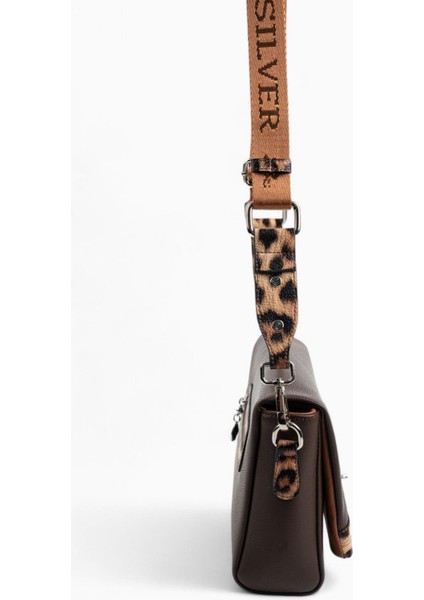 SP1257 Kadın Çapraz Çanta Düz Kahve-Leopar Taba modelleri