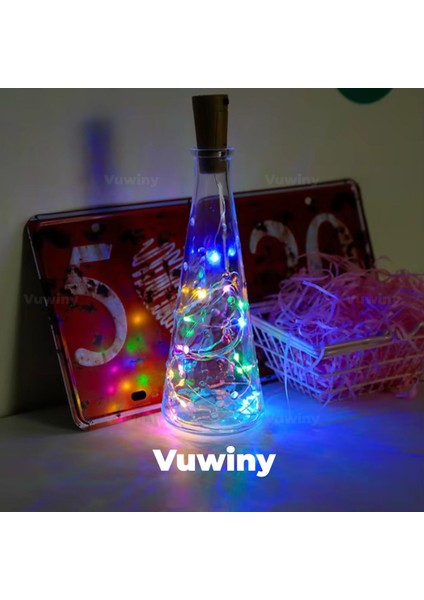 Tıpalı Mantar Dekoratif Şişeler Için Bükülebilir Pilli Peri LED Rgb (2 Metre)