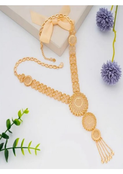 Göz Alıcı Altın Rengi Etnik Takı Seti-Düğün, Kına Takı Seti modelleri