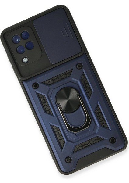 Samsung Galaxy A22 Kılıf Pars Lens Yüzüklü Silikon - Lacivert - MRS2847-3466 modelleri