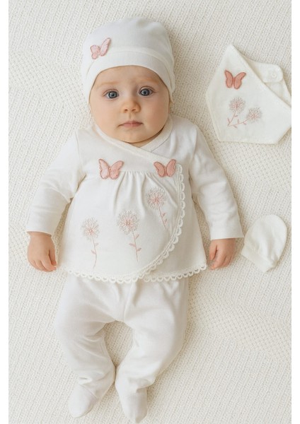 Laura Baby Kelebekli Kız Bebek 5 Li Hastane Çıkışı Seti