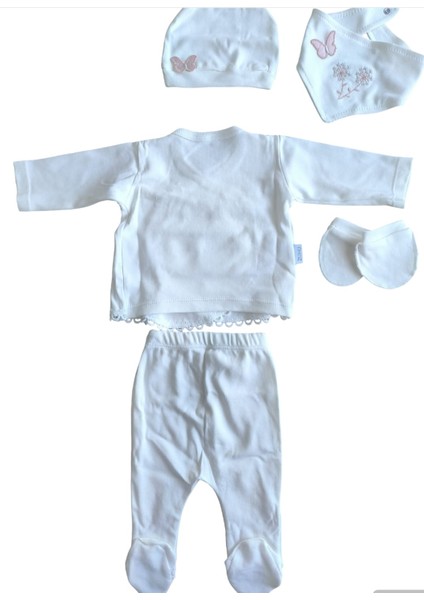 Laura Baby Kelebekli Kız Bebek 5 Li Hastane Çıkışı Seti fırsatları