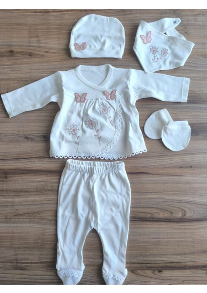 Laura Baby Kelebekli Kız Bebek 5 Li Hastane Çıkışı Seti indirimleri