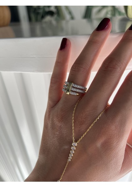 Taşlı Gümüş Sarmal Yüzük