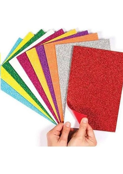 Bubu Simli Yapışkanlı Eva 10 Renkli Set 20X30 cm – Hobi ve El Işleri Için fiyatları