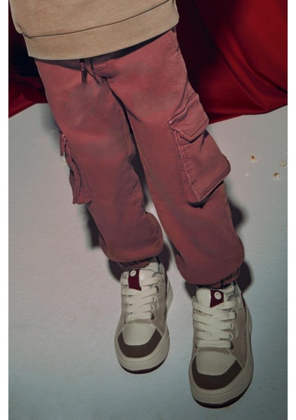 Erkek Çocuk 4-9 Yaş Kargo Cep Yumuşak Pantolon Gülkurusu fiyatları