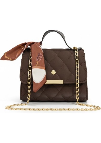 Kahve Kadın Çanta Zincir Askılı Küçük Boy