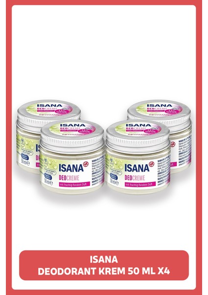 Sodyum Bikarbonatlı Deodorant Krem 50 ml X4 Adet