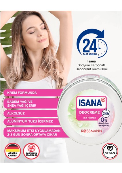 Sodyum Bikarbonatlı Deodorant Krem 50 ml X4 Adet fırsatları