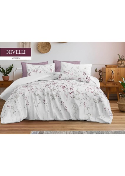 Nıvellı Mürdüm Çift Kişilik Nevresim Takımı