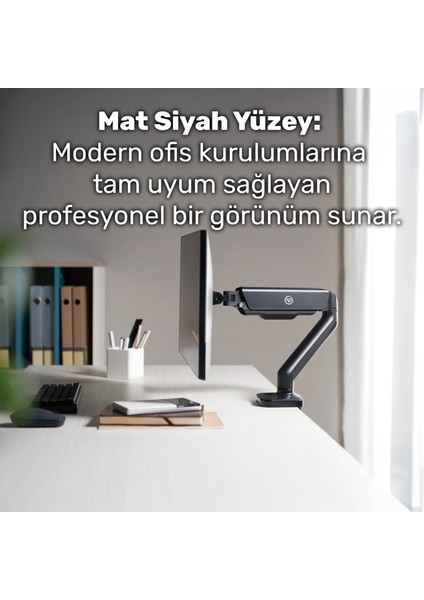 STD46012B Airgrip 17"-32" Ergonomik 360° Amortisörlü Vesa Tek Kol Monitör Tutucu fırsatları