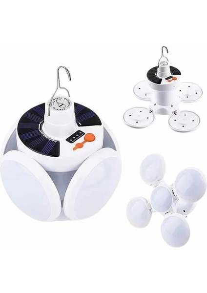 5 Kanatlı Bahçe Aydınlatma LED Askılı Solar Güneş Enerji USB Sarjlı