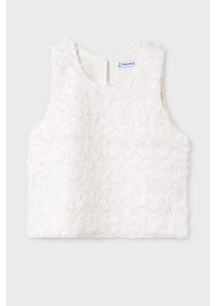 Kız Çocuk 8-18 Yaş Üç Boyutlu Çiçek Işlemeli Bluz 6038 Beyaz fiyatları