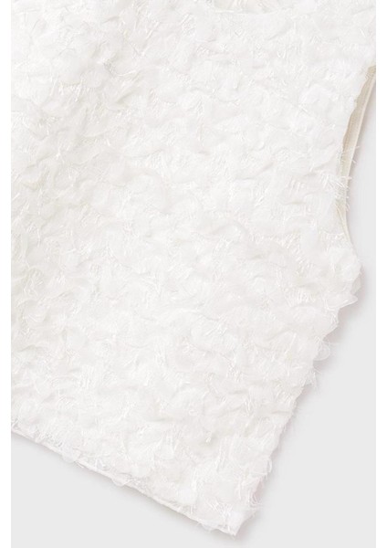 Kız Çocuk 8-18 Yaş Üç Boyutlu Çiçek Işlemeli Bluz 6038 Beyaz modelleri