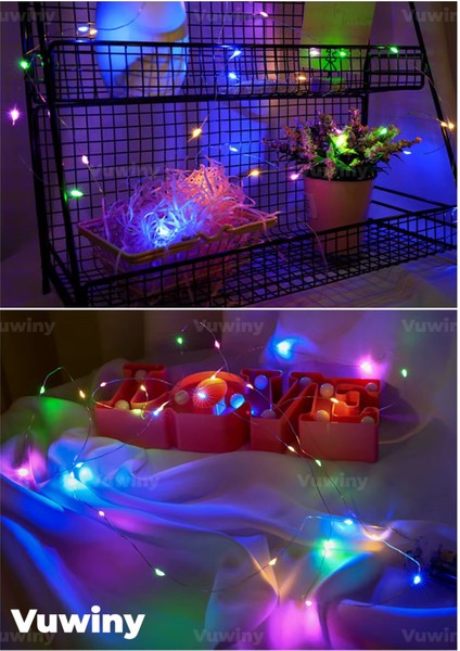 USB Kumandalı 8 Modlu Dekoratif Rgb Çok Renkli Gümüş Tel Peri LED (5 Metre) fırsatları