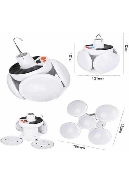 5 Kanatlı Bahçe Aydınlatma LED Askılı Solar Güneş Enerji USB Sarjlı indirimleri