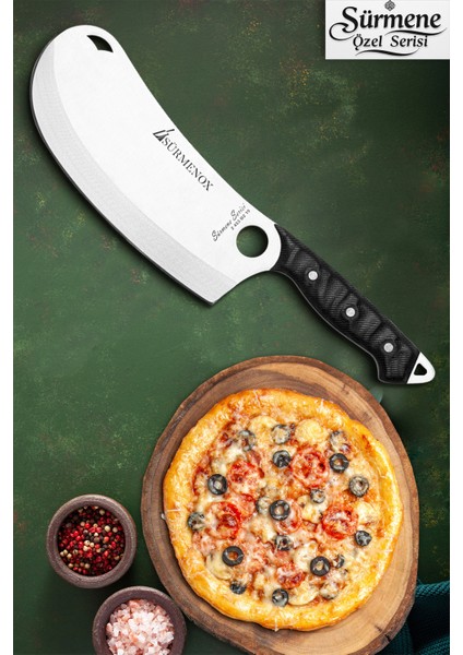 Sürmene Serisi Mutfak Bıçak Seti Pide Börek Pizza Salata Bıçağı Siyah Verzalit Sap HDS-140