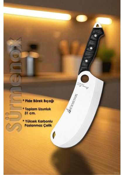 Sürmene Serisi Mutfak Bıçak Seti Pide Börek Pizza Salata Bıçağı Siyah Verzalit Sap HDS-140 fiyatları