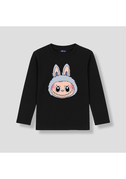 Labubu Uzun Kollu Baskılı Unisex Çocuk Tişört (4-13 Yaş)