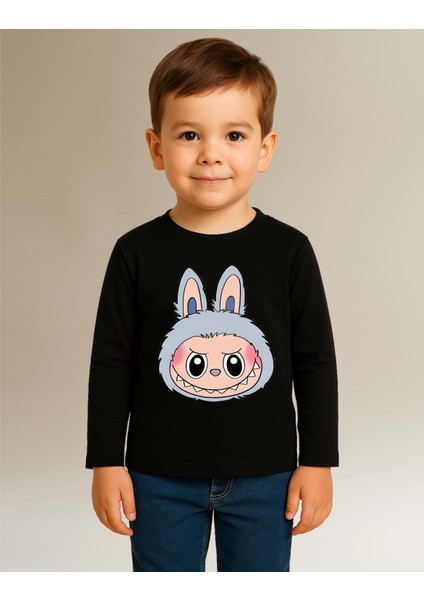 Labubu Uzun Kollu Baskılı Unisex Çocuk Tişört (4-13 Yaş) modelleri
