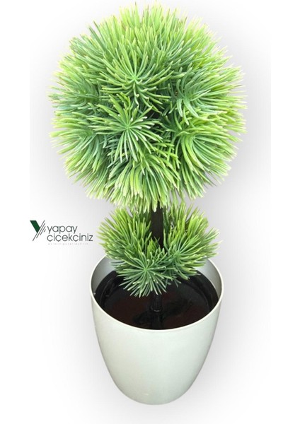 Beyaz Saksı 25 cm Yapay Top Şimşir indirimleri