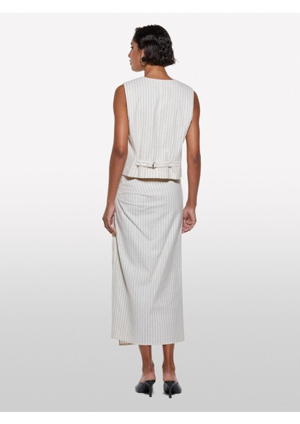 Keten Karışımlı Cepli V Yaka Yelek Kadın Siyah Yelek - 325P25ICLJ00S modelleri