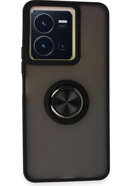 Vivo Y36 Kılıf Montreal Yüzüklü Silikon Kapak - Siyah - MRS3980-9131