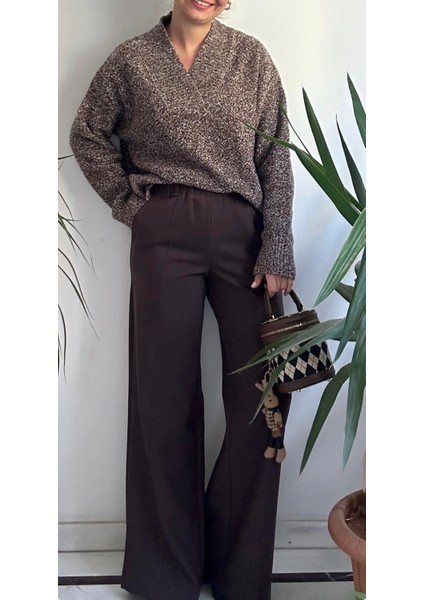 Kadın Kahverengi Beli Lastikli Pantolon fiyatları