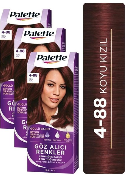 Göz Alıcı Renk Saç Boyas 4-88 Koyu Kızıl x 3 Adet