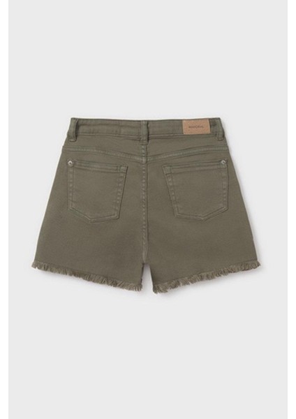 Kız Çocuk 8-18 Yaş Püsküllü Renkli Denim Şort 275 Haki indirimleri