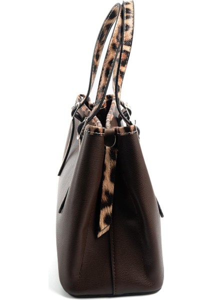 Kahve - Vizon - Leopar SP1252 Kadın El Çantası modelleri
