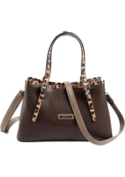 Kahve - Vizon - Leopar SP1252 Kadın El Çantası indirimleri