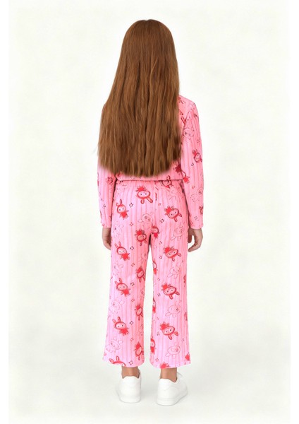 Kız Çocuk Pijama Altı Beli Lastikli Tavşan Baskılı modelleri