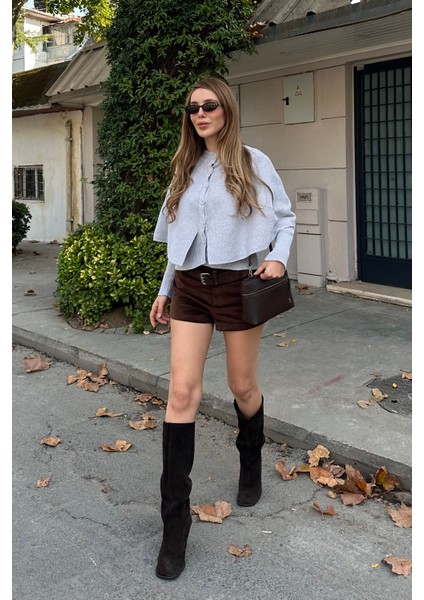 Gri Pelerin Detaylı Triko Hırka - 1317 fiyatları