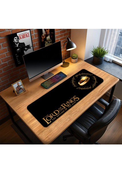 Lotr Yüzüklerin Efendisi Oyun Gaming Klavye Mouse Pad Kaymaz Taban Kenarları Dikişli Masa Matı 70X30 cm