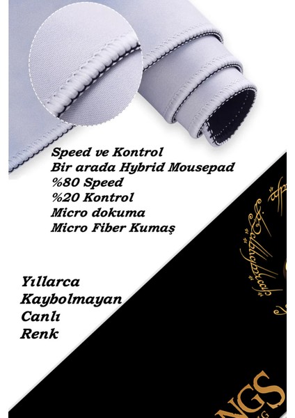 Lotr Yüzüklerin Efendisi Oyun Gaming Klavye Mouse Pad Kaymaz Taban Kenarları Dikişli Masa Matı 70X30 cm indirimleri