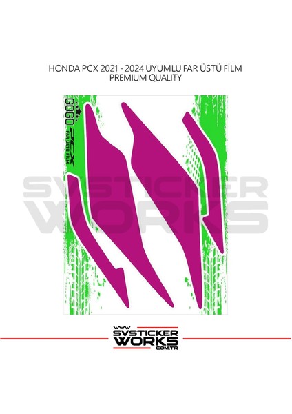 Honda Pcx Far Filmi Sticker Şeffaf Folyo 2021 - 2024 Kalın Model