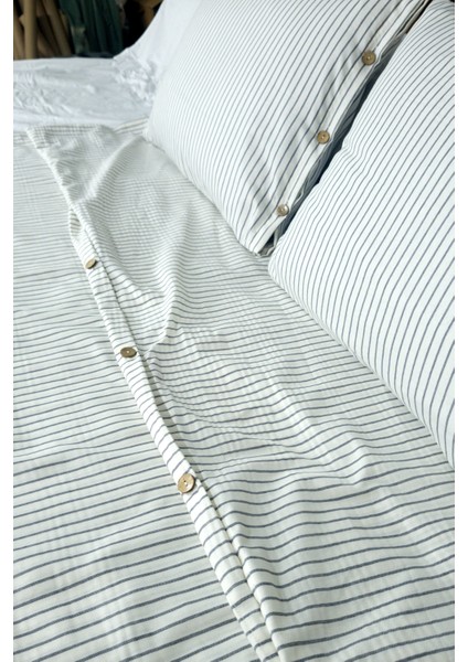 Çift Kişilik Nevresim Seti Düğme Detaylı | Çeyizlik | Hediyelik | Çizgi Desen | Armürlü Dokuma fırsatları