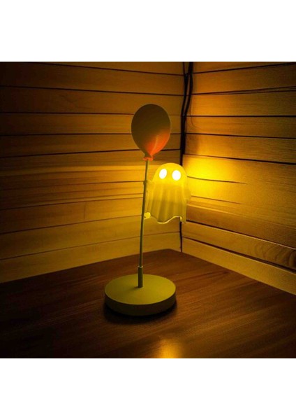 Sevimli Hayalet Balon Masa Lambası - LED Mum Dahil Dekoratif Gece Lambası | 3D Baskı El Yapımı Oda ve Hediye Aydınlatma modelleri