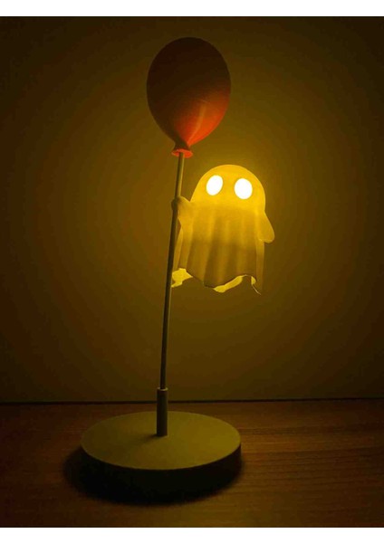 Sevimli Hayalet Balon Masa Lambası - LED Mum Dahil Dekoratif Gece Lambası | 3D Baskı El Yapımı Oda ve Hediye Aydınlatma fırsatları