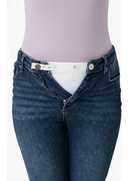 Hamile Pantolon Bel Genişletici - Kadın Pantolon Genişletici, 3'lü Paket Beyaz-Siyah-Ten modelleri