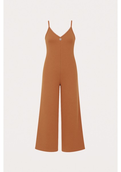 Kadın Askılı Tulum Gecelik Moka