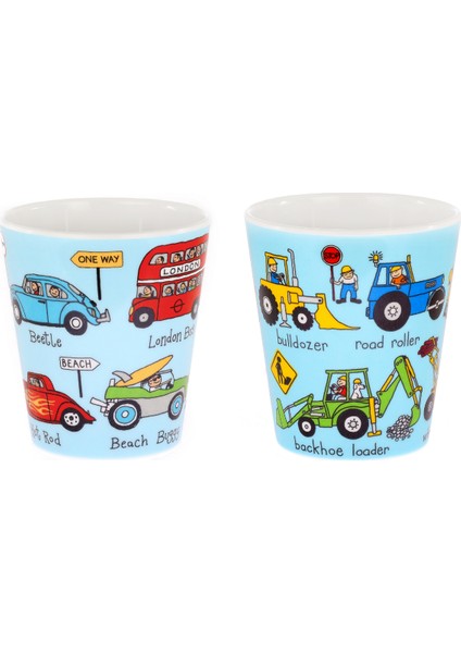 2'li Melamin Alıştırma Bardağı (Cars & Wheels)
