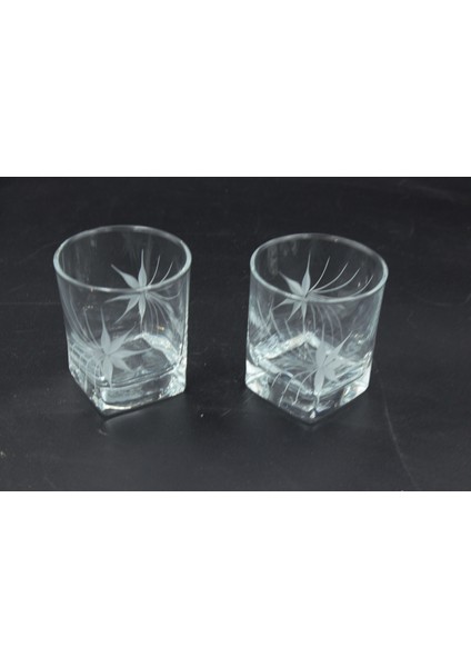 Kesme Rüzgargülü Desenli Kahveyanı Su Bardağı