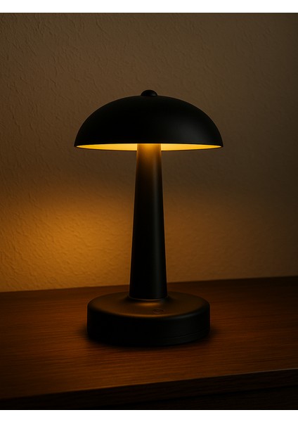 Siyah Mantar Masa Lambası 3 Renk Işık (Kırmızı, Beyaz, Gün Işığı) USB Girişli, Ayarlanabilir Şiddet fiyatları