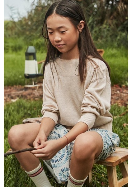 Kız Çocuk 10-18 Yaş Ince Mevsimlik Triko 6349 Bej