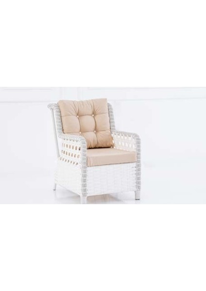 Doğal Hasır Görünümlü Bahçe Balkon Oturma Grubu 6 Parça – (3+1+1+Masa+2 Puf) modelleri